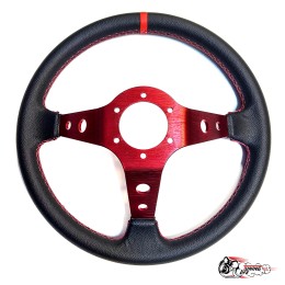 Руль OMP вынос кожа красный центр
