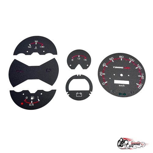 Шкала 2105 под стандартные датчики в стиле Веста красная