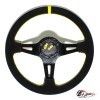 Руль МОМО JAPAN вынос желтая строчка/полоска (Замша)