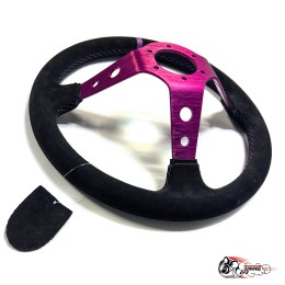 Руль OMP фиолетовый вынос замша
