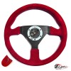 Руль МОМО БЕЗ выноса черный центр красный замша