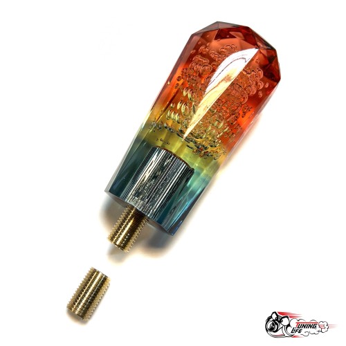 Насадка на ручку КПП дрифтовая 10см 3 цвета кристалл (оранжевый желтый темно-зеленый)