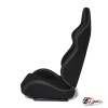 Сиденье с рег. спинкой (ковш) черный с белой строчкой