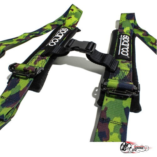 Ремни Sparco камуфляж с мягкой вставкой 4 точки Станадрт застежка