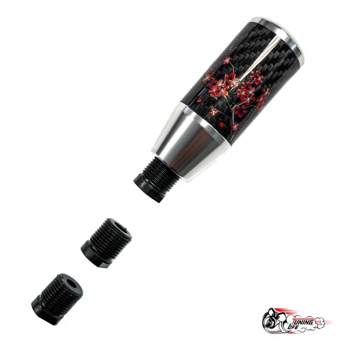 Насадка на ручку КПП мейхуа на фоне карбон серая 8,5см