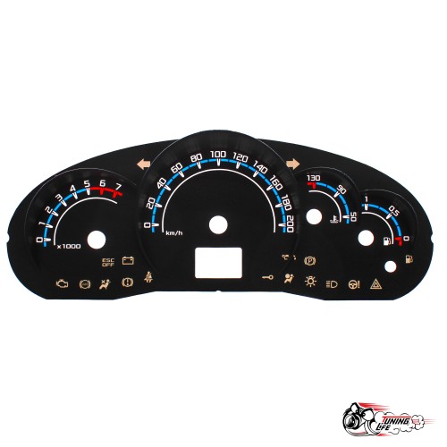 Шкала Приора,Калина,10-12(после 7го г.в) в стиле Vesta синяя