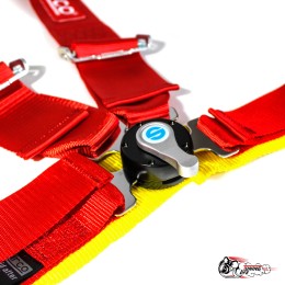 Ремни Sparco КРАСНЫЕ 4 точки (быстросъем)