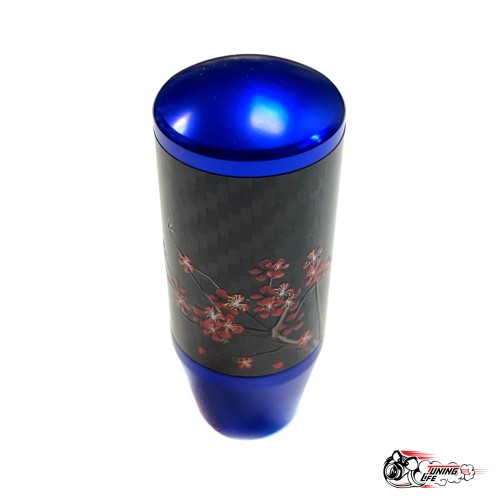 Насадка на ручку КПП мейхуа на фоне карбон синяя 8,5см