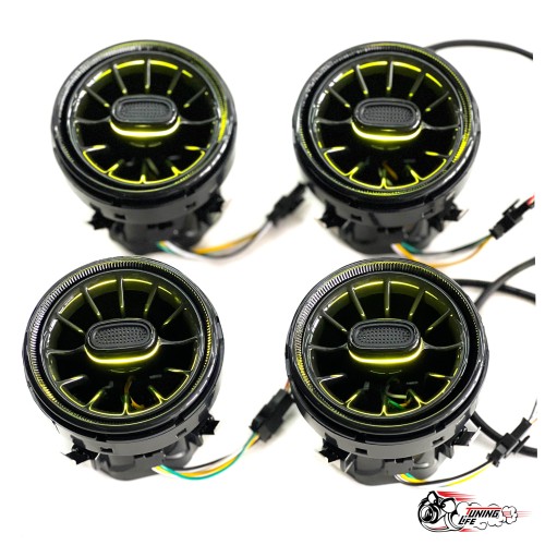 Воздуховоды AMG Гранта регулируемые Серые 4 шт, 8 цветов, 2 варианта управления, Пульт и Приложение