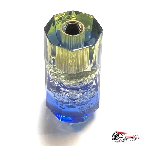 Насадка на ручку КПП дрифтовая 15см 3 цвета кристалл (синий белый желтый)