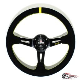 Руль МОМО JAPAN вынос желтая строчка/полоска (Замша)