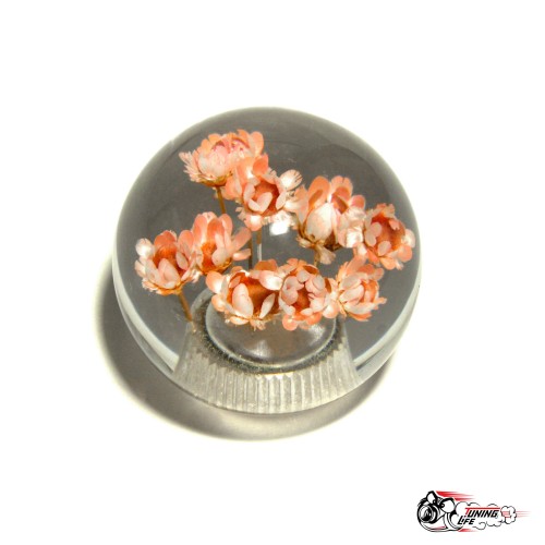 Насадка на ручку кпп шар Цветочки Розовые