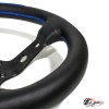 Руль Vertex синий из кожи с черными спицами