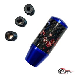 Насадка на ручку КПП мейхуа на фоне карбон синяя 8,5см