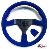 Руль МОМО БЕЗ выноса черный центр синяя замша