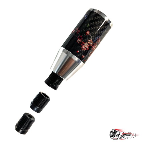 Насадка на ручку КПП мейхуа на фоне карбон темно-серая 8,5см