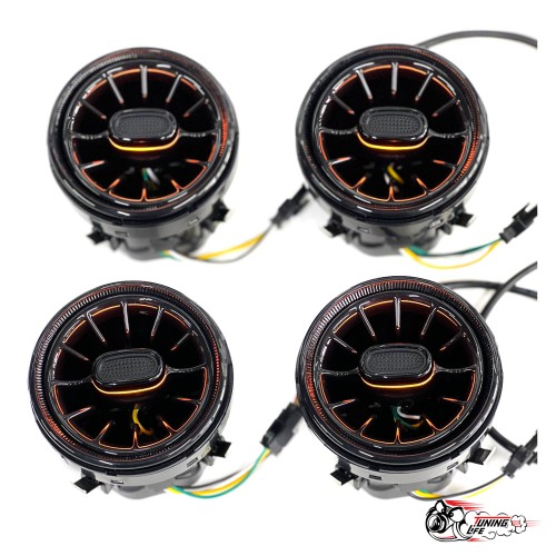 Воздуховоды AMG Гранта регулируемые Серые 4 шт, 8 цветов, 2 варианта управления, Пульт и Приложение