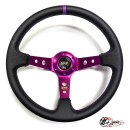 руль OMP фиолетовый вынос кожа D35