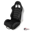 Сиденье с рег. спинкой (ковш) черный с белой строчкой