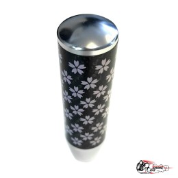 Насадка на ручку КПП сакура на фоне карбон серая 13см