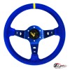 руль OMP вынос синяя замша (синий центр желтая полоска)D35