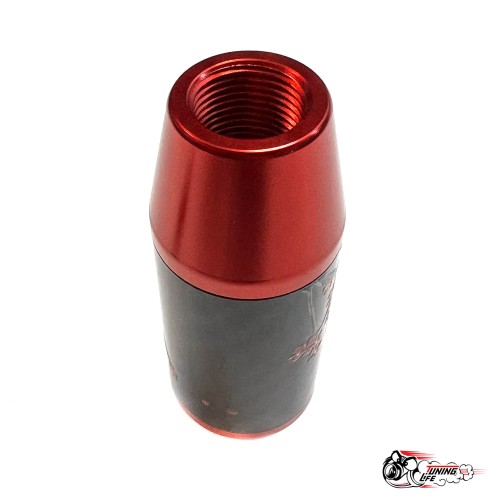 Насадка на ручку КПП мейхуа на фоне карбон красная 8,5см