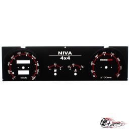 Шкала Нива приборка с.о. в стиле Vesta (красная)