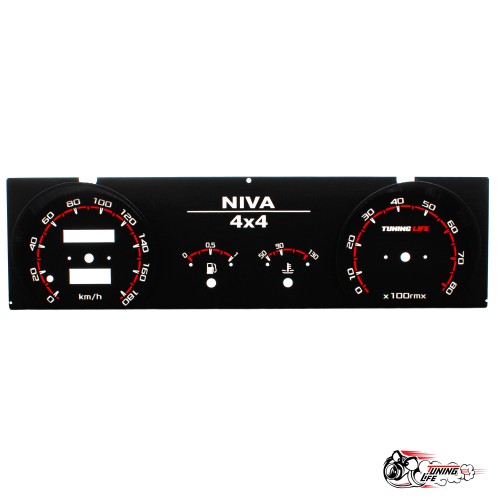 Шкала Нива приборка с.о. в стиле Vesta (красная)