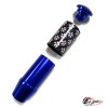 Насадка на ручку КПП сакура на фоне карбон синяя 8,5см