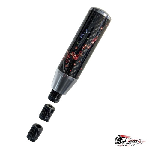 Насадка на ручку КПП мейхуа на фоне карбон темно-серая 13см