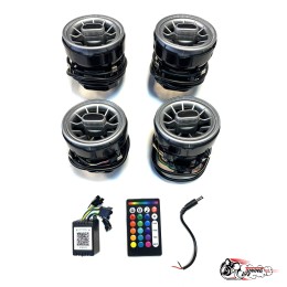 Воздуховоды AMG Гранта регулируемые Серые 4 шт, 8 цветов, 2 варианта управления, Пульт и Приложение