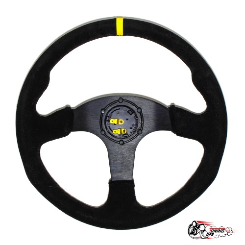 Руль OMP Targa замша желтая полоска