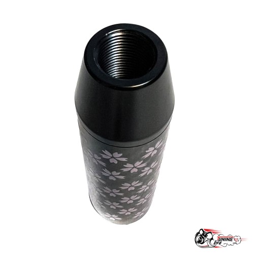 Насадка на ручку КПП сакура на фоне карбон черная 13см