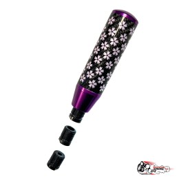 Насадка на ручку КПП сакура на фоне карбон фиолетовая 13см