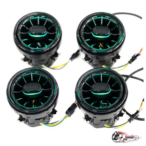 Воздуховоды AMG Гранта регулируемые Серые 4 шт, 8 цветов, 2 варианта управления, Пульт и Приложение