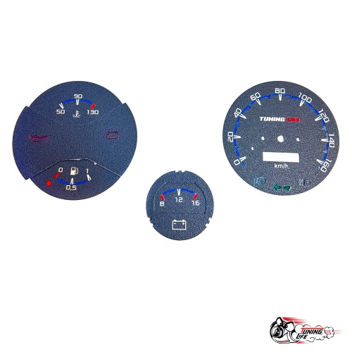 Шкала 2105 под стандартные датчики в стиле Веста синяя