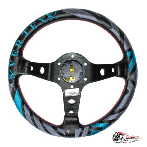 Руль VERTEX Tiffany вынос голубой (кожа)