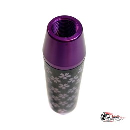 Насадка на ручку КПП сакура на фоне карбон фиолетовая 13см