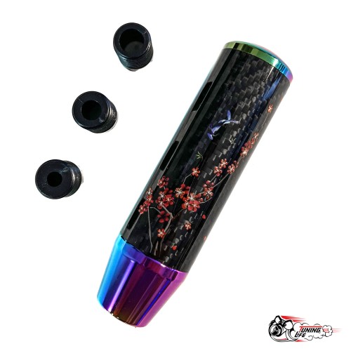 Насадка на ручку КПП мейхуа на фоне карбон НЕО ХРОМ 13см