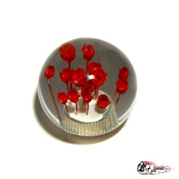 Насадка на ручку кпп шар Цветочки Красные