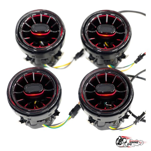 Воздуховоды AMG Гранта регулируемые Черные,4 шт, 8 цветов, 2 варианта управления, Пульт и Приложение