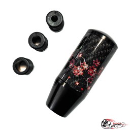 Насадка на ручку КПП мейхуа на фоне карбон черная 8,5см