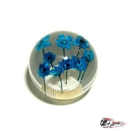 Насадка на ручку кпп шар Цветочки Синие