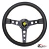 Руль МОМО БЕЗ выноса белая строчка черный центр PROTOTIPO (кожа)