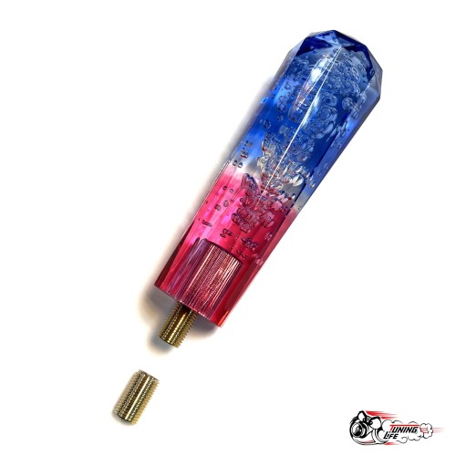 Насадка на ручку КПП дрифтовая 15см 3 цвета кристалл (синий белый красный)
