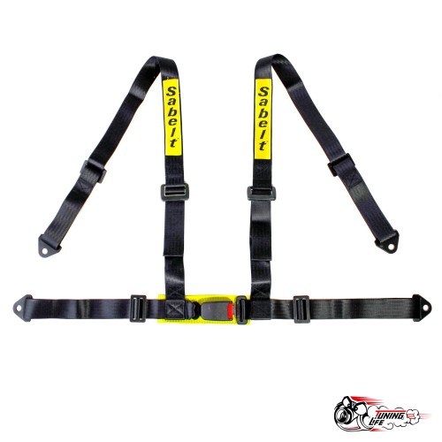 Ремни SABELT ЧЕРНЫЕ 4 точки стандартная застежка (2 дюйма)