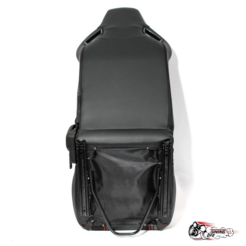 Сиденье с рег. спинкой Recaro кожа черный + ткань красная клетка (водительский регулировка слева)