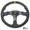 Руль OMP Targa кожа желтая полоска