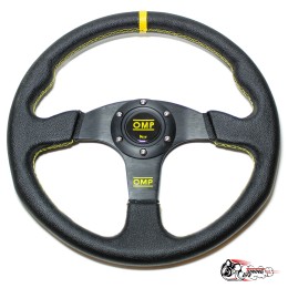 Руль OMP Targa кожа желтая полоска