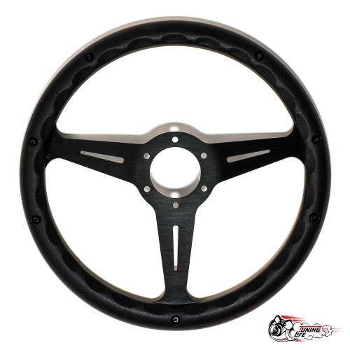 Руль Nardi style черный НАСТОЯЩЕЕ дерево вырезы